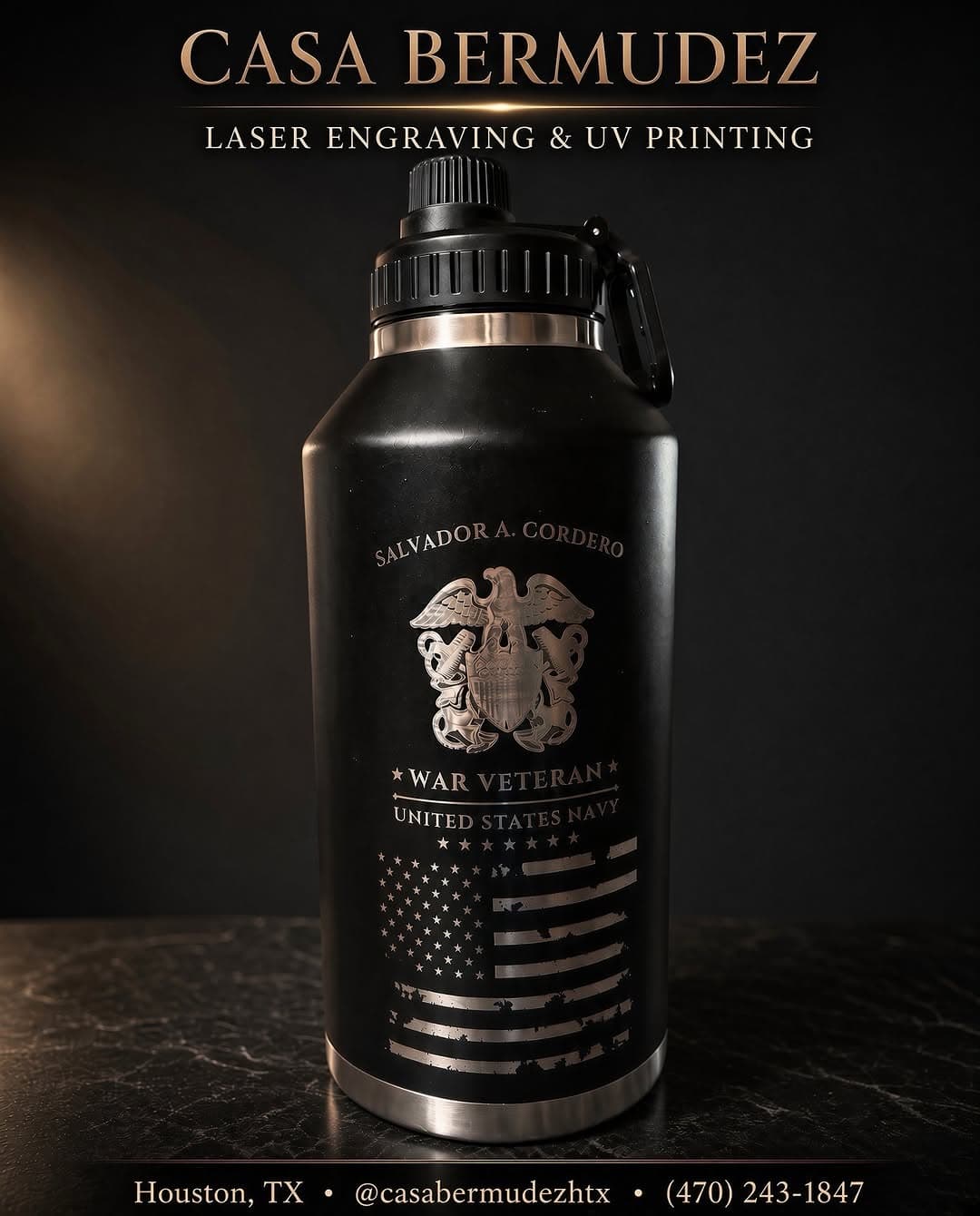 Navy War Veteran tumbler — Salvador A. Cordero