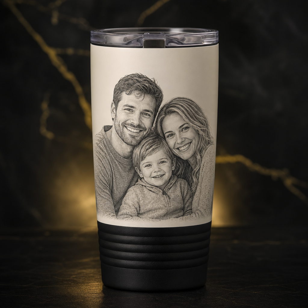 Photo-quality portrait tumbler